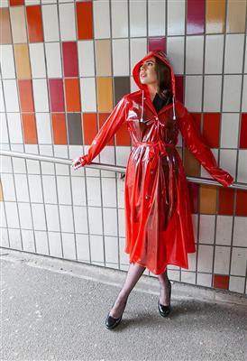 RA87 - Stock Ruby Raincoat | Elements Rainwear | Women's Vintage Style ...